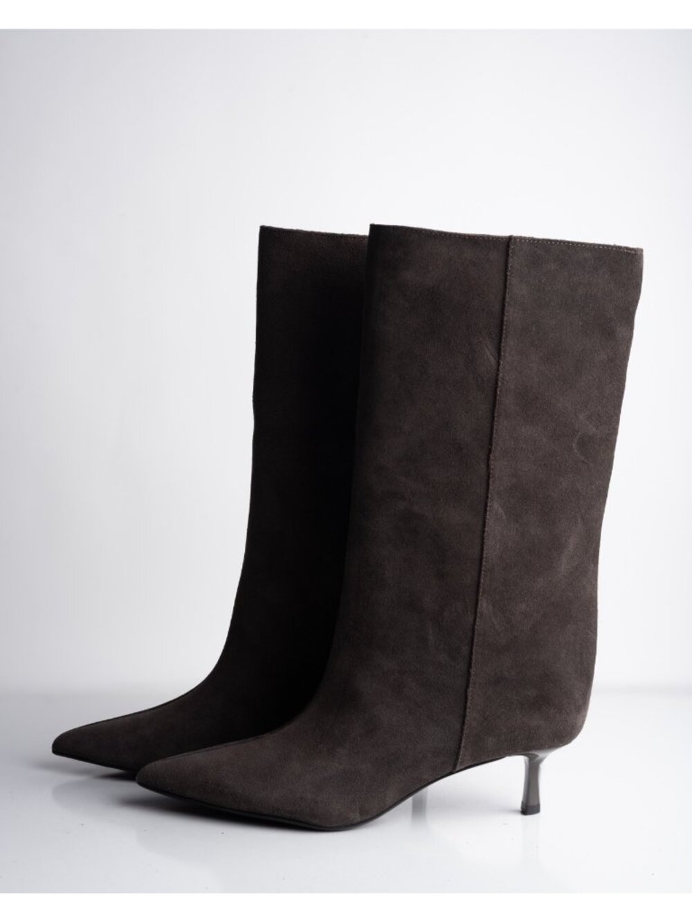 Zara Womens boots Suede Mid Calf Wide Leg Heeled Brown Sz US 8 EU 39 NWT - Picture 5 of 8